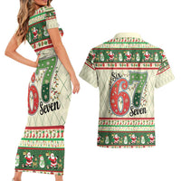 Funny Six Seven 67 Christmas Couples Matching Short Sleeve Bodycon Dress and Hawaiian Shirt Christmas Santa Patterns - Wonder Print Shop