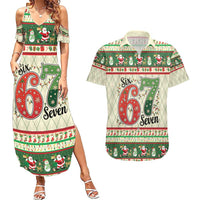 Funny Six Seven 67 Christmas Couples Matching Summer Maxi Dress and Hawaiian Shirt Christmas Santa Patterns - Wonder Print Shop