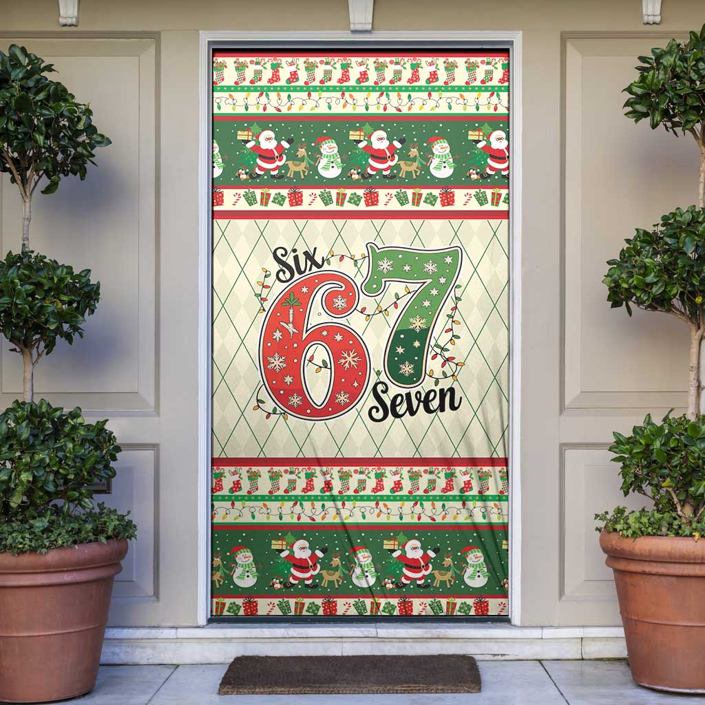 Funny Six Seven 67 Christmas Door Cover Christmas Santa Patterns - Wonder Print Shop
