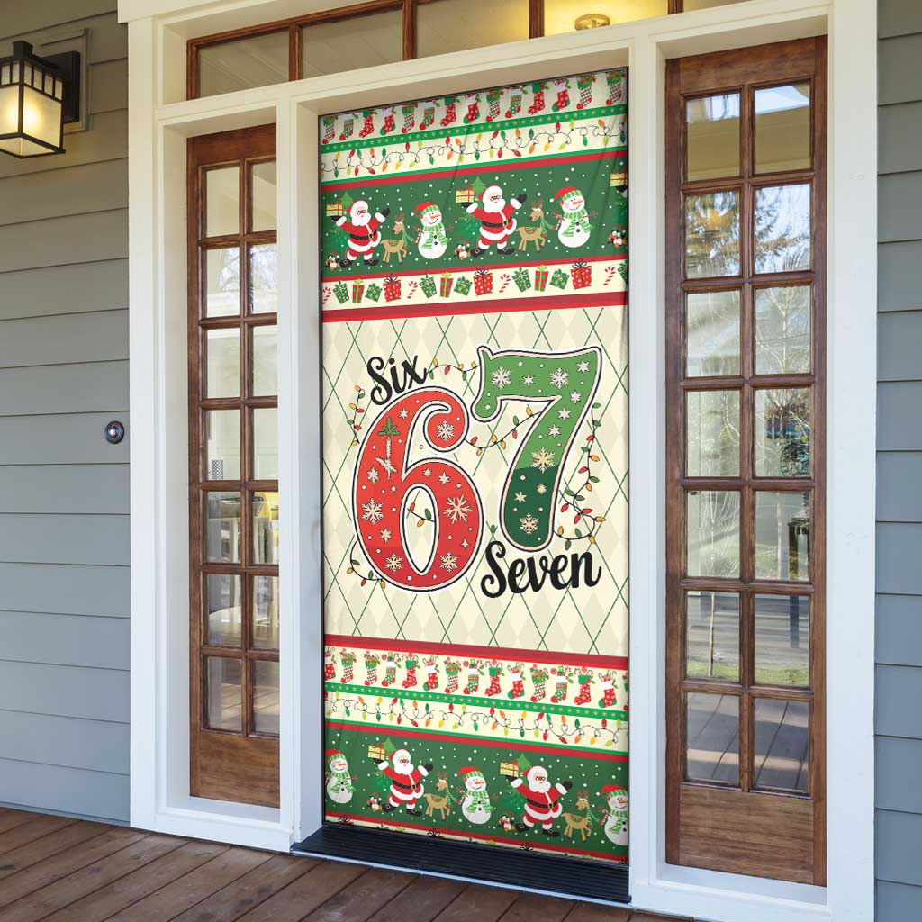 Funny Six Seven 67 Christmas Door Cover Christmas Santa Patterns - Wonder Print Shop
