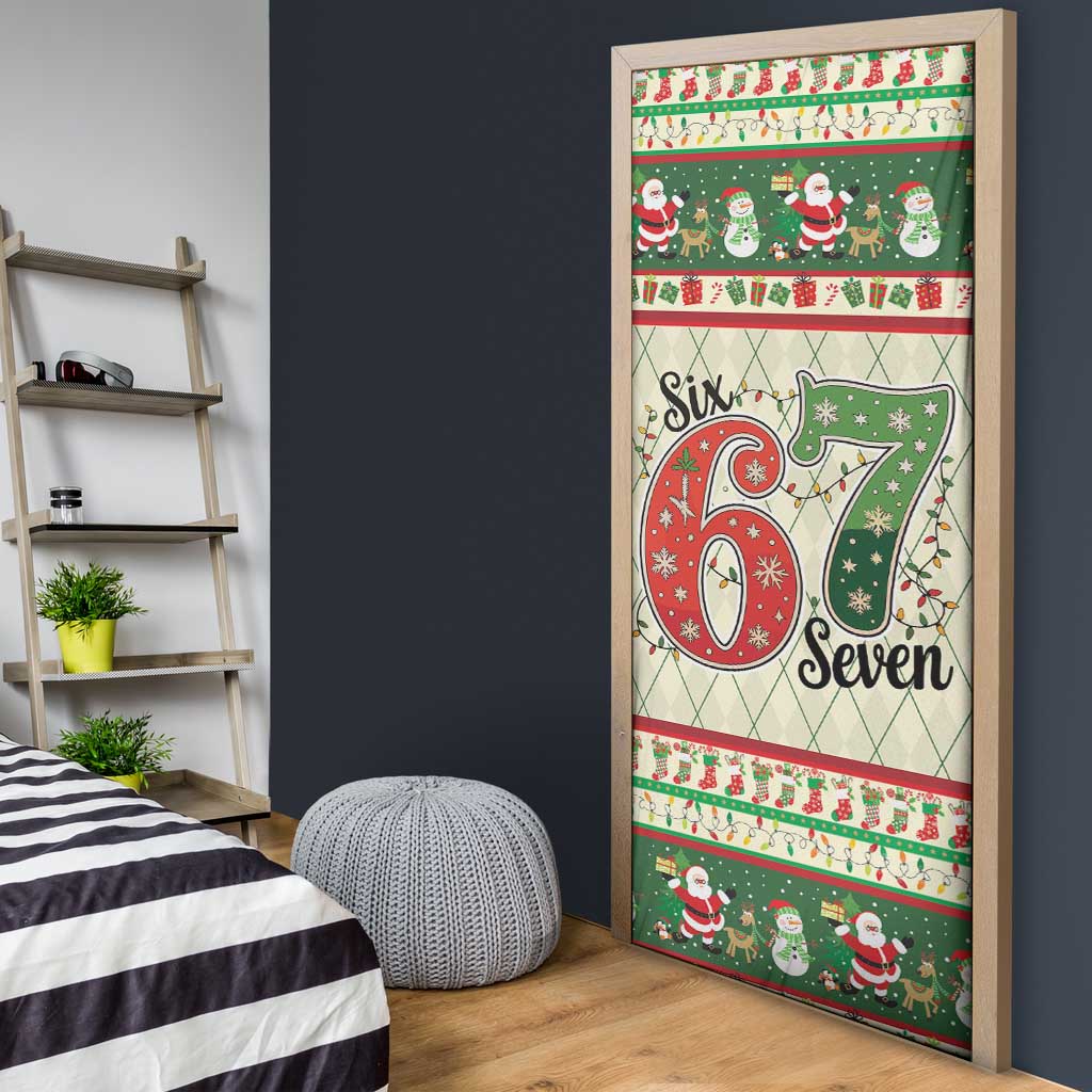 Funny Six Seven 67 Christmas Door Cover Christmas Santa Patterns - Wonder Print Shop