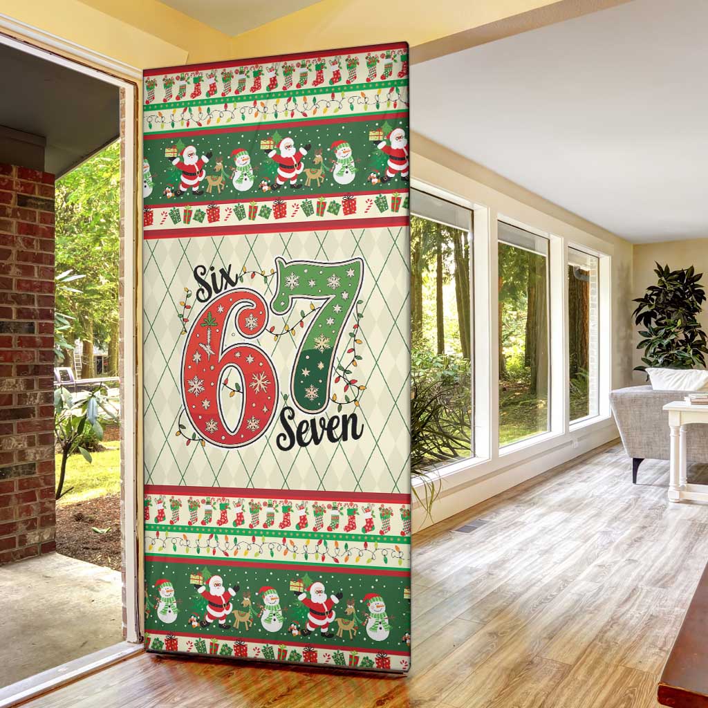 Funny Six Seven 67 Christmas Door Cover Christmas Santa Patterns - Wonder Print Shop