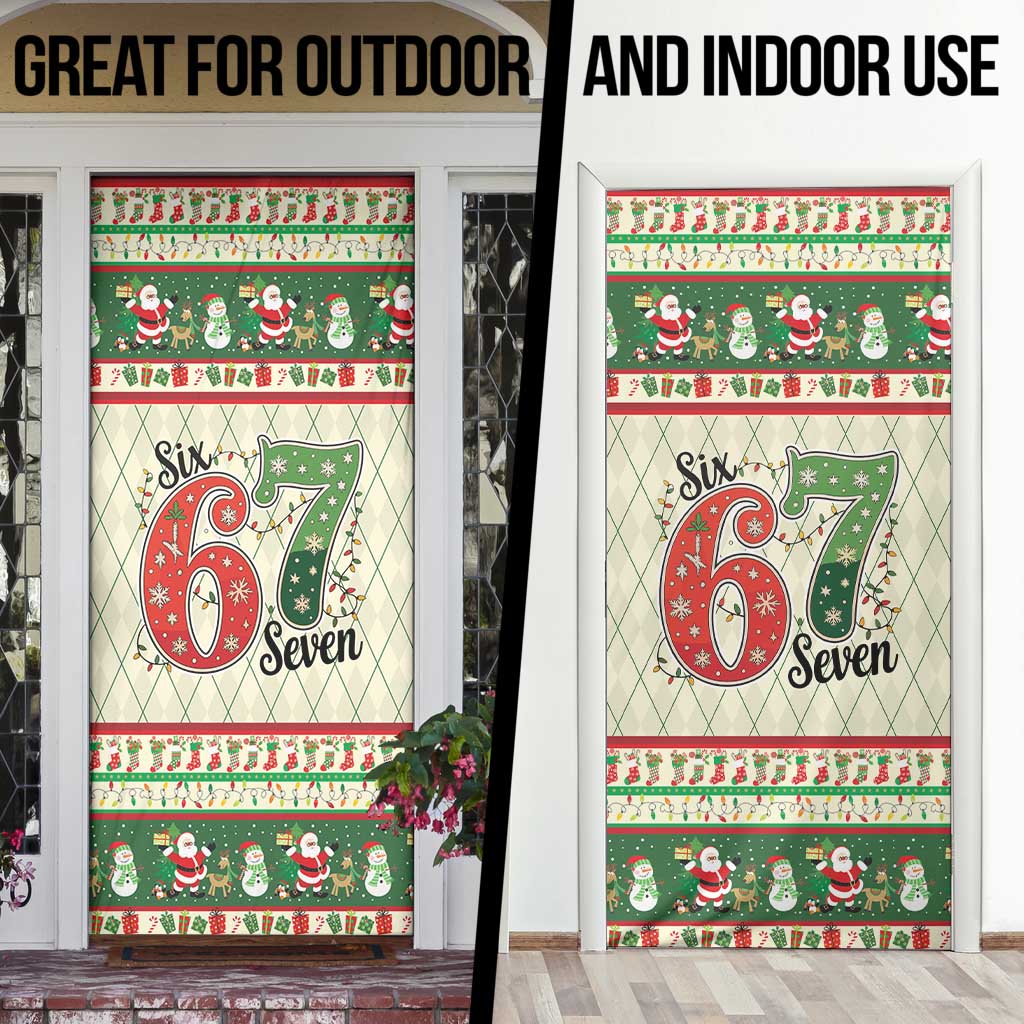 Funny Six Seven 67 Christmas Door Cover Christmas Santa Patterns - Wonder Print Shop