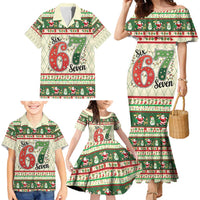 Funny Six Seven 67 Christmas Family Matching Mermaid Dress and Hawaiian Shirt Christmas Santa Patterns - Wonder Print Shop