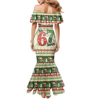 Funny Six Seven 67 Christmas Family Matching Mermaid Dress and Hawaiian Shirt Christmas Santa Patterns - Wonder Print Shop