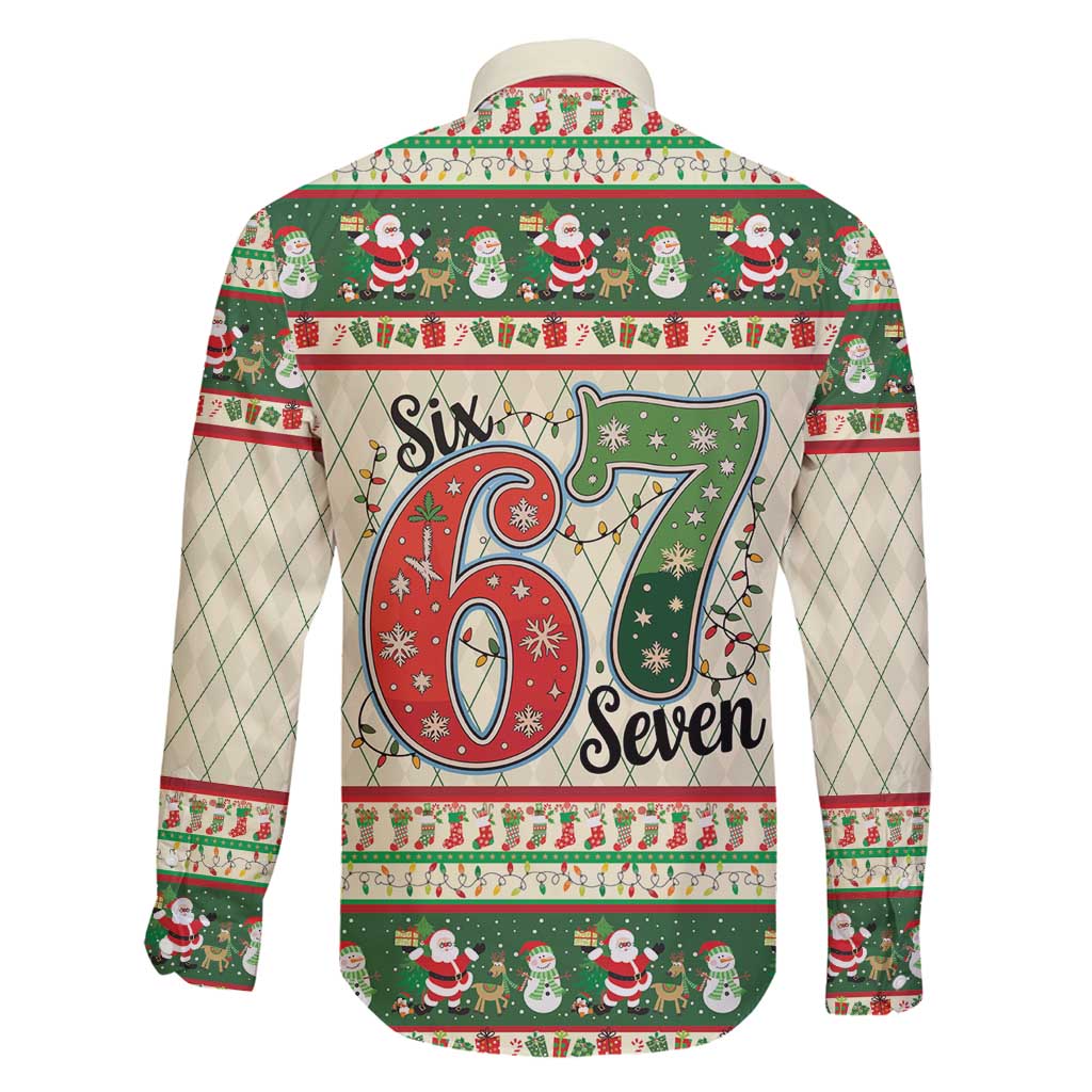 Funny Six Seven 67 Christmas Family Matching Off Shoulder Maxi Dress and Hawaiian Shirt Christmas Santa Patterns - Wonder Print Shop