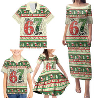 Funny Six Seven 67 Christmas Family Matching Puletasi and Hawaiian Shirt Christmas Santa Patterns - Wonder Print Shop