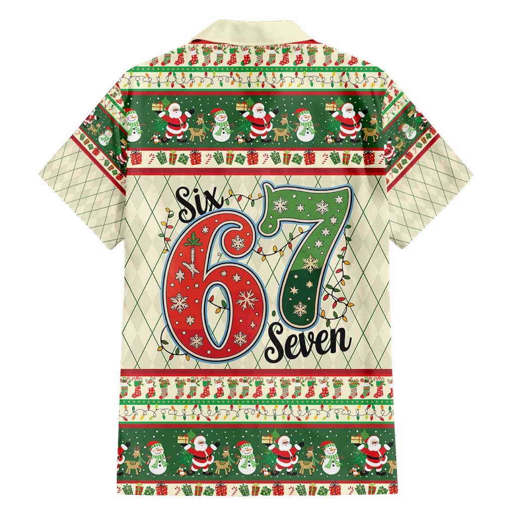 Funny Six Seven 67 Christmas Family Matching Puletasi and Hawaiian Shirt Christmas Santa Patterns - Wonder Print Shop