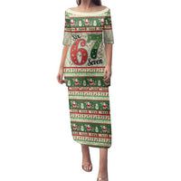 Funny Six Seven 67 Christmas Family Matching Puletasi and Hawaiian Shirt Christmas Santa Patterns - Wonder Print Shop