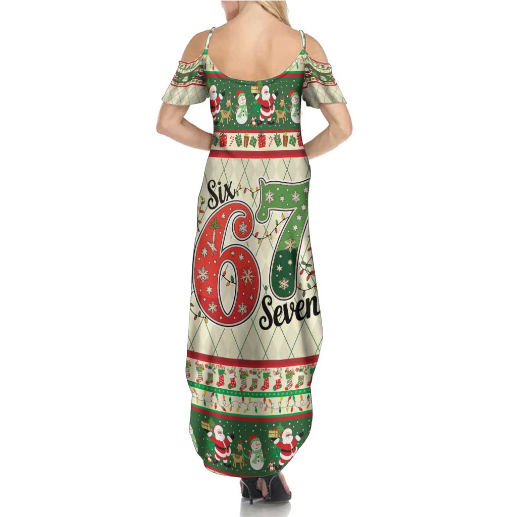 Funny Six Seven 67 Christmas Family Matching Summer Maxi Dress and Hawaiian Shirt Christmas Santa Patterns - Wonder Print Shop