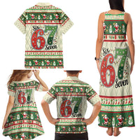 Funny Six Seven 67 Christmas Family Matching Tank Maxi Dress and Hawaiian Shirt Christmas Santa Patterns - Wonder Print Shop
