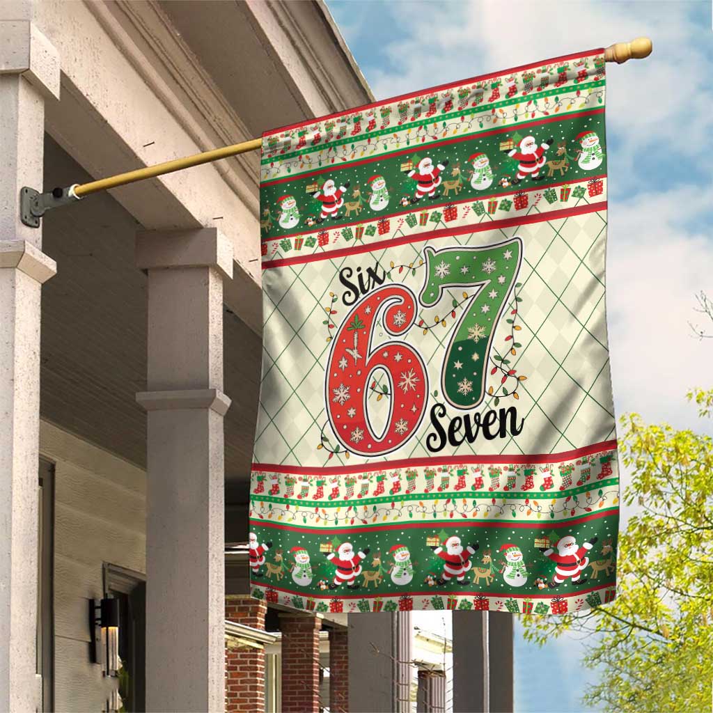Funny Six Seven 67 Christmas Garden Flag Christmas Santa Patterns - Wonder Print Shop