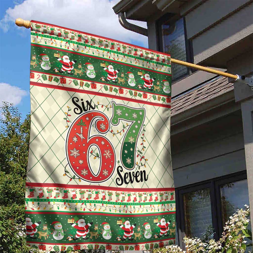 Funny Six Seven 67 Christmas Garden Flag Christmas Santa Patterns - Wonder Print Shop