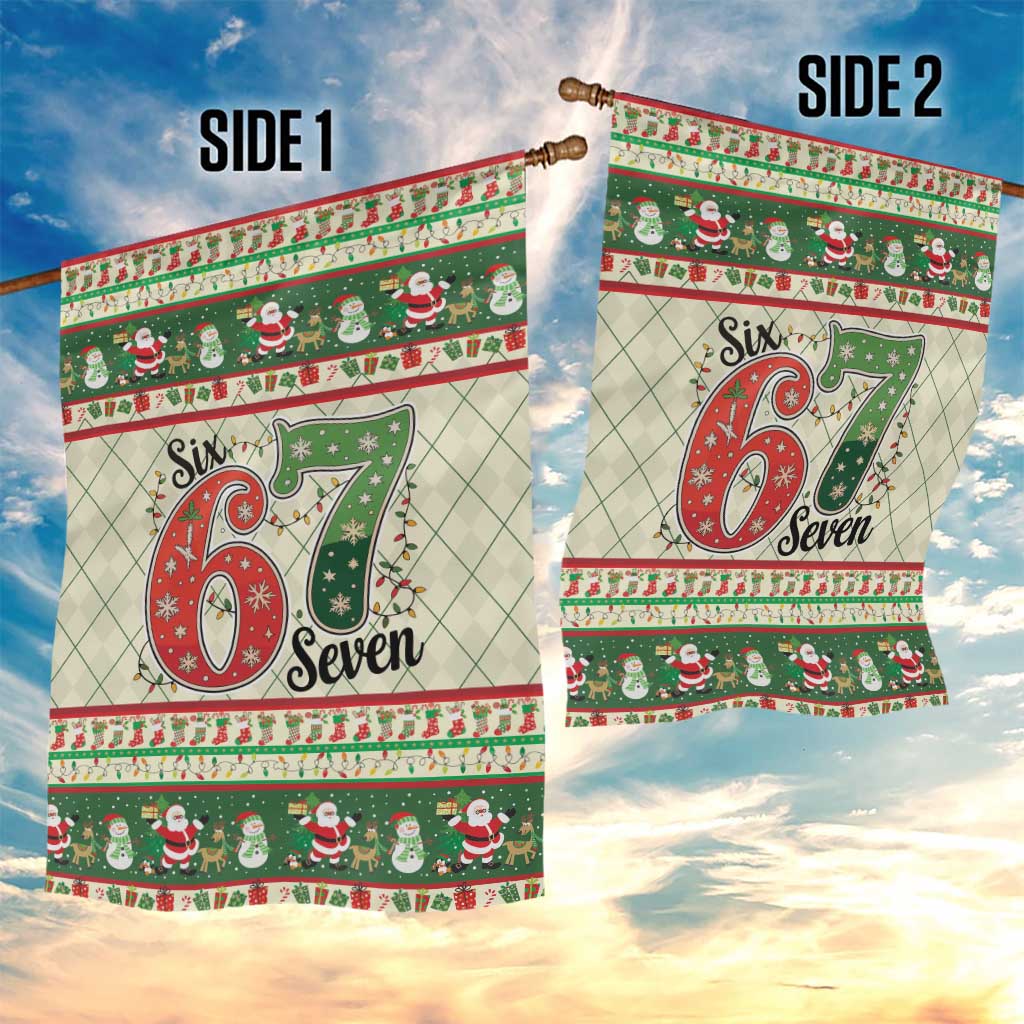 Funny Six Seven 67 Christmas Garden Flag Christmas Santa Patterns - Wonder Print Shop