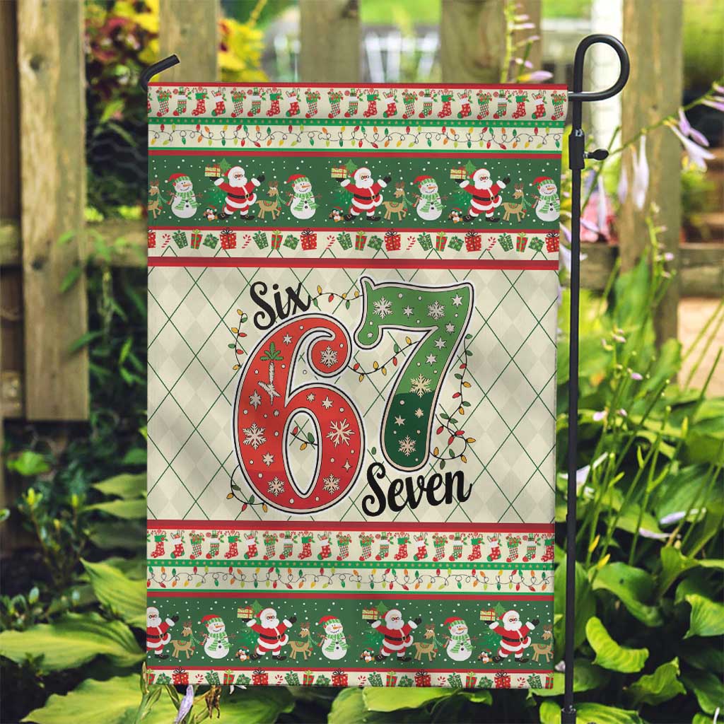 Funny Six Seven 67 Christmas Garden Flag Christmas Santa Patterns - Wonder Print Shop