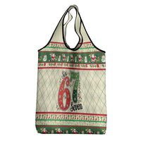 Funny Six Seven 67 Christmas Grocery Bag Christmas Santa Patterns - Wonder Print Shop