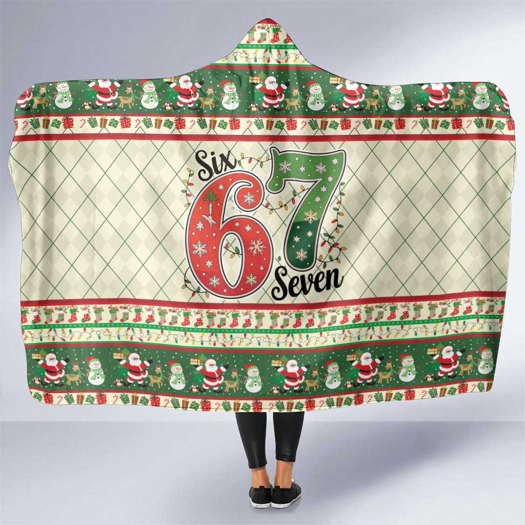 Funny Six Seven 67 Christmas Hooded Blanket Christmas Santa Patterns - Wonder Print Shop