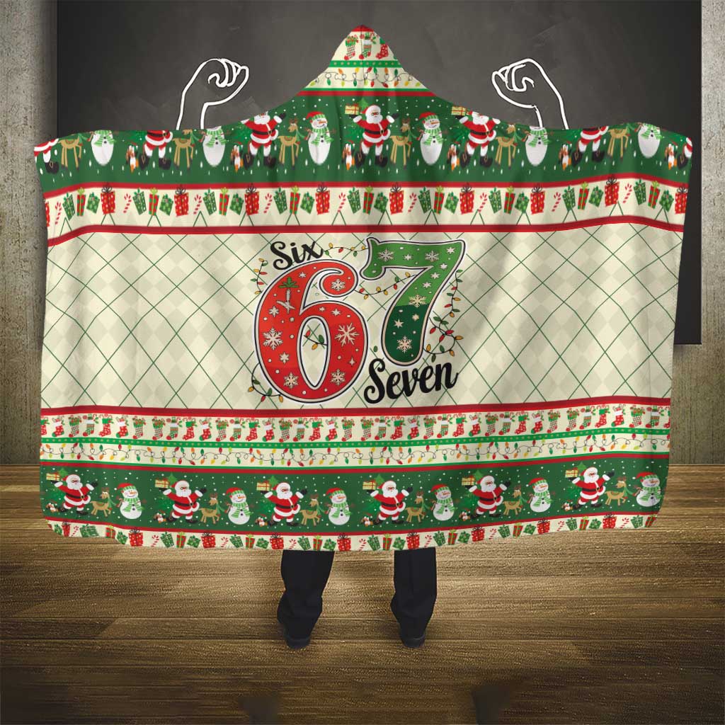 Funny Six Seven 67 Christmas Hooded Blanket Christmas Santa Patterns - Wonder Print Shop