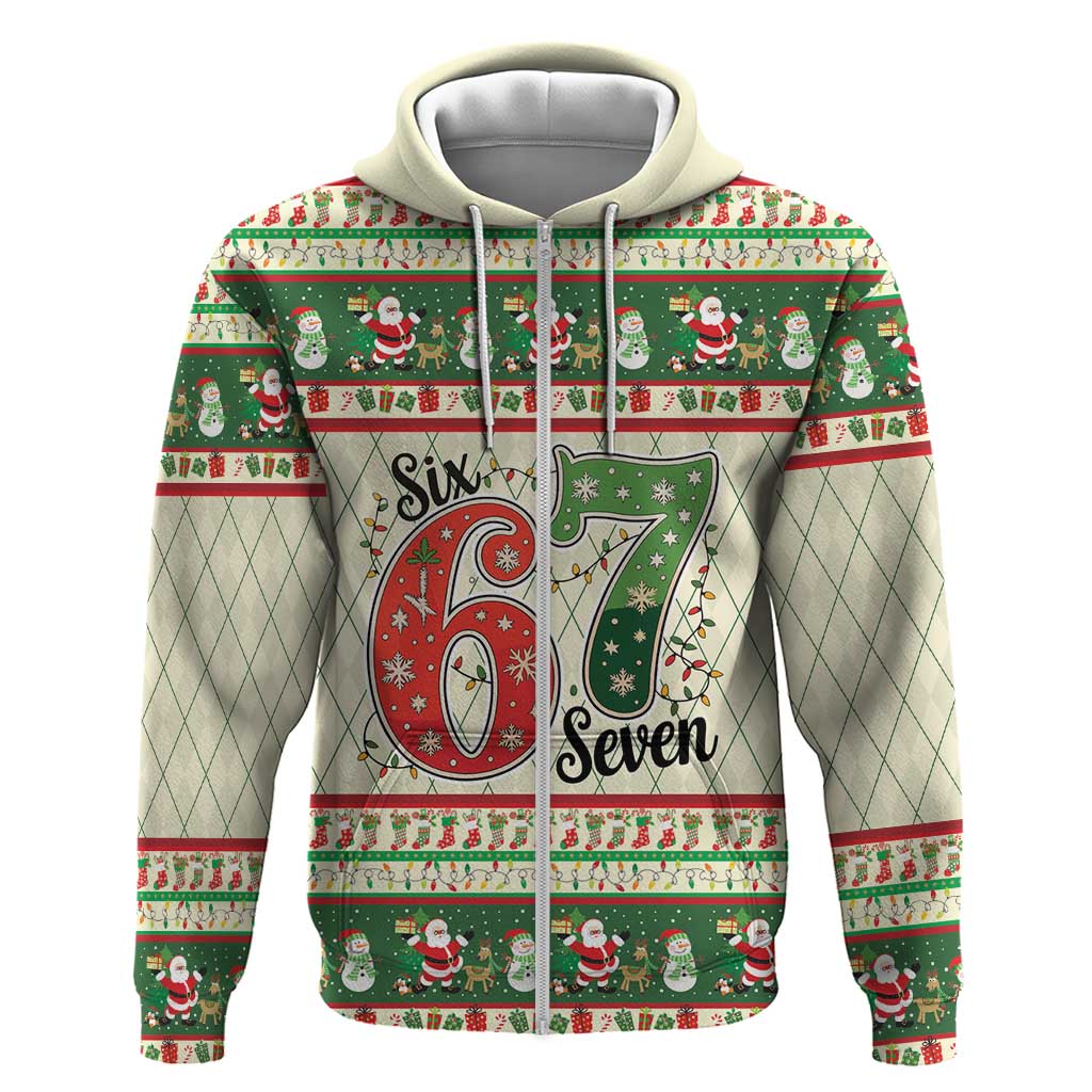 Funny Six Seven 67 Christmas Hoodie Christmas Santa Patterns - Wonder Print Shop