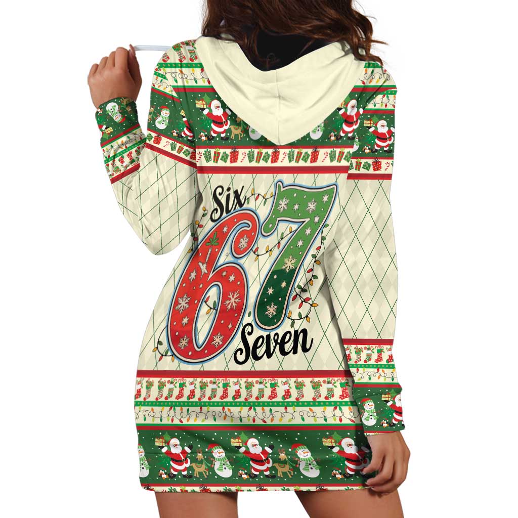 Funny Six Seven 67 Christmas Hoodie Dress Christmas Santa Patterns - Wonder Print Shop
