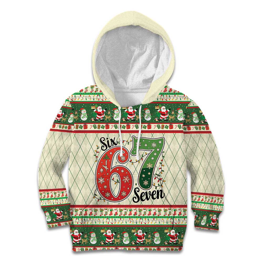 Funny Six Seven 67 Christmas Kid Hoodie Christmas Santa Patterns - Wonder Print Shop