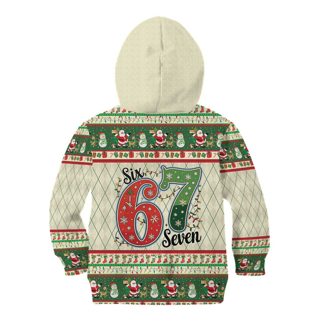 Funny Six Seven 67 Christmas Kid Hoodie Christmas Santa Patterns - Wonder Print Shop