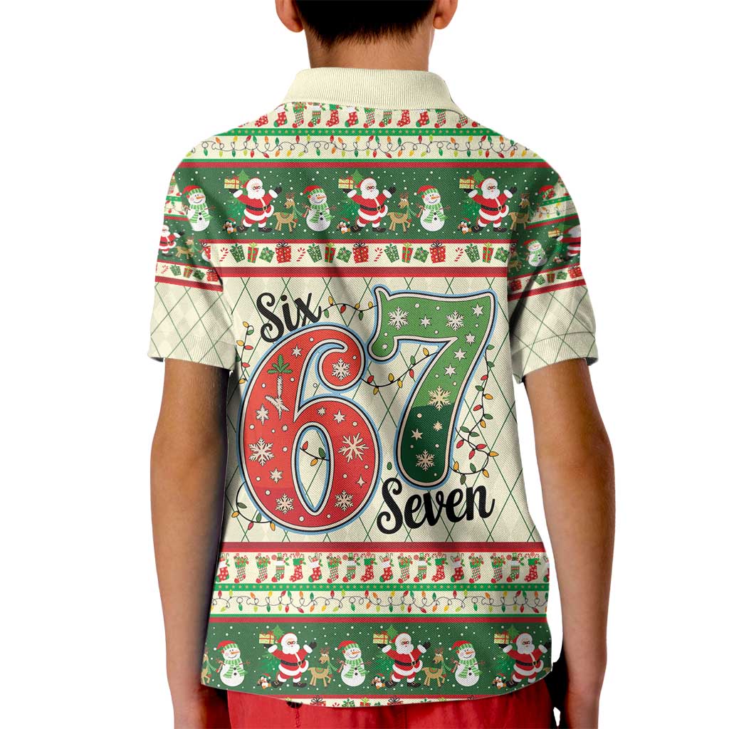 Funny Six Seven 67 Christmas Kid Polo Shirt Christmas Santa Patterns - Wonder Print Shop