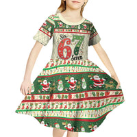 Funny Six Seven 67 Christmas Kid Short Sleeve Dress Christmas Santa Patterns - Wonder Print Shop
