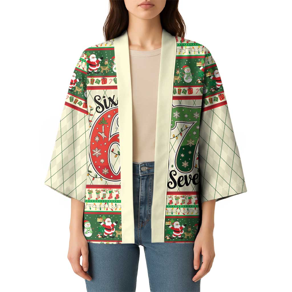 Funny Six Seven 67 Christmas Kimono Christmas Santa Patterns - Wonder Print Shop