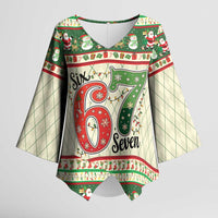 Funny Six Seven 67 Christmas Kimono Sleeve Blouse Christmas Santa Patterns - Wonder Print Shop