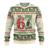 Funny Six Seven 67 Christmas Ugly Christmas Sweater Christmas Santa Patterns - Wonder Print Shop