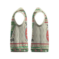 Funny Six Seven 67 Christmas Knitted V-Neck Vest Christmas Santa Patterns - Wonder Print Shop