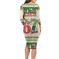 Funny Six Seven 67 Christmas Long Sleeve Bodycon Dress Christmas Santa Patterns - Wonder Print Shop