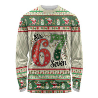 Funny Six Seven 67 Christmas Long Sleeve Shirt Christmas Santa Patterns - Wonder Print Shop