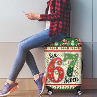 Funny Six Seven 67 Christmas Luggage Cover Christmas Santa Patterns - Wonder Print Shop