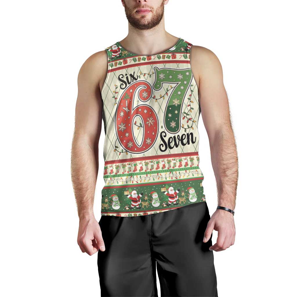 Funny Six Seven 67 Christmas Men Tank Top Christmas Santa Patterns - Wonder Print Shop