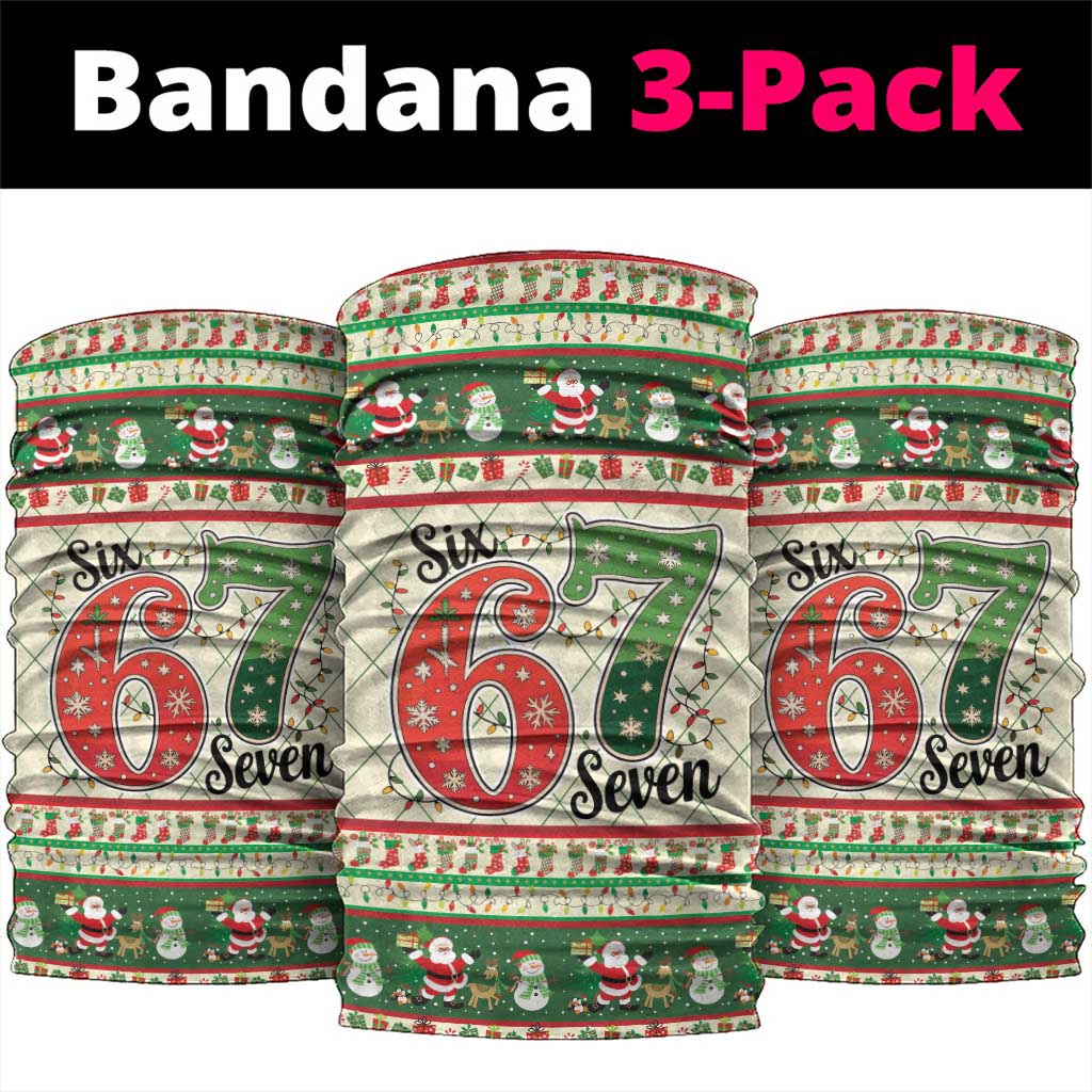 Funny Six Seven 67 Christmas Neck Gaiter Christmas Santa Patterns - Wonder Print Shop