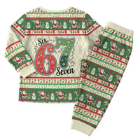 Funny Six Seven 67 Christmas Pajama Set Christmas Santa Patterns - Wonder Print Shop