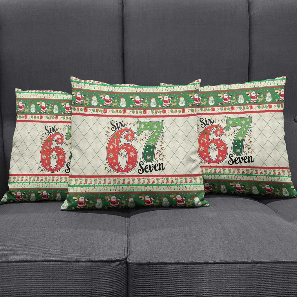 Funny Six Seven 67 Christmas Pillow Cover Christmas Santa Patterns - Wonder Print Shop