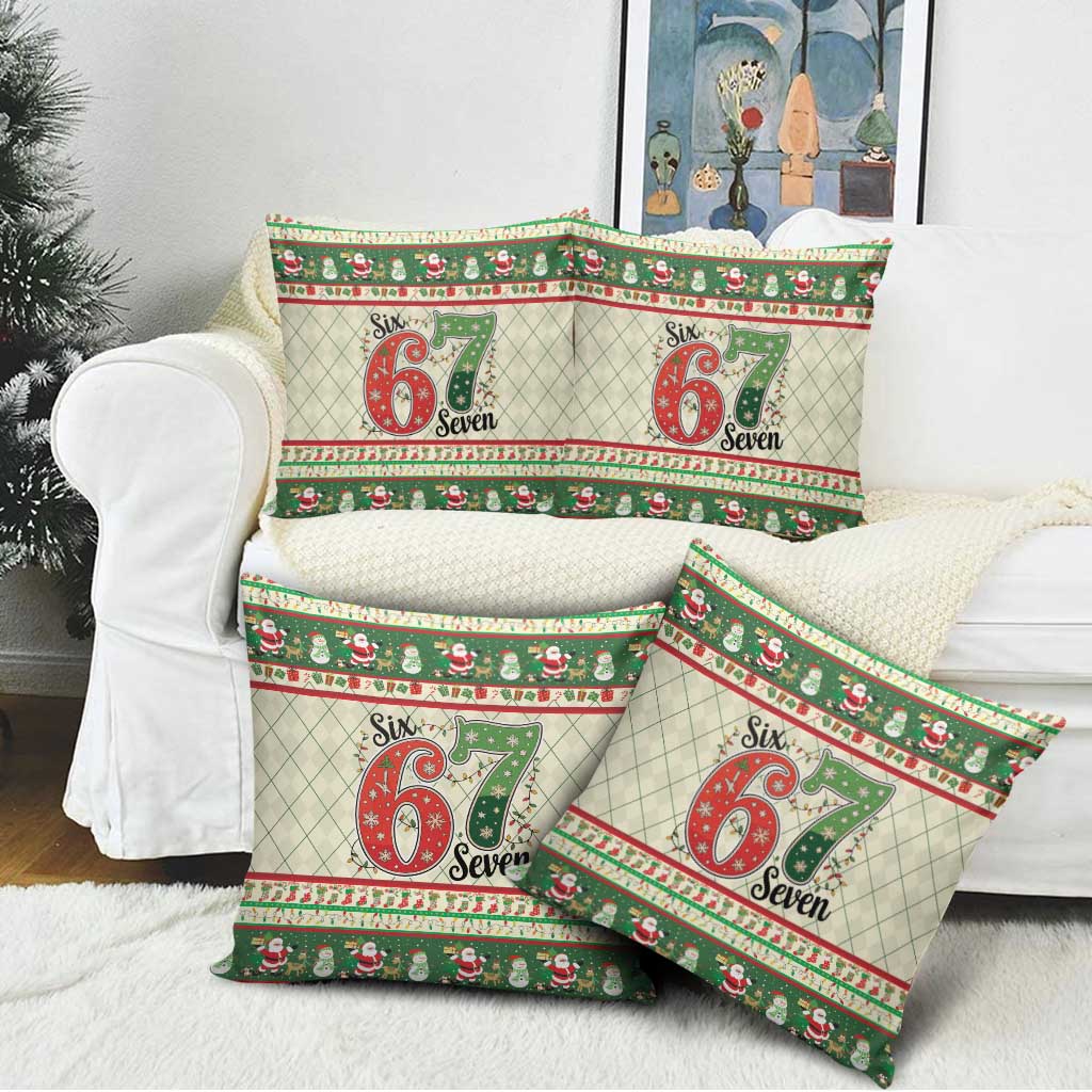 Funny Six Seven 67 Christmas Pillow Cover Christmas Santa Patterns - Wonder Print Shop