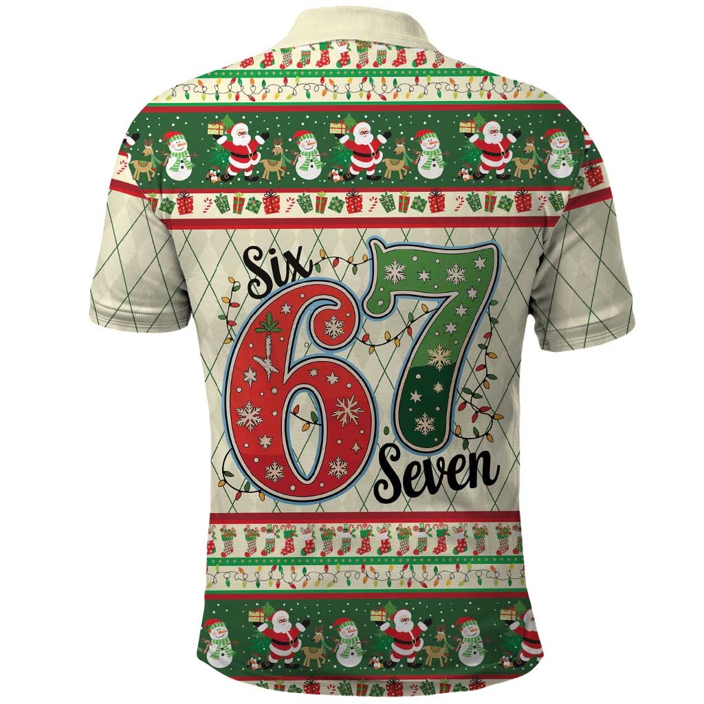 Funny Six Seven 67 Christmas Polo Shirt Christmas Santa Patterns - Wonder Print Shop