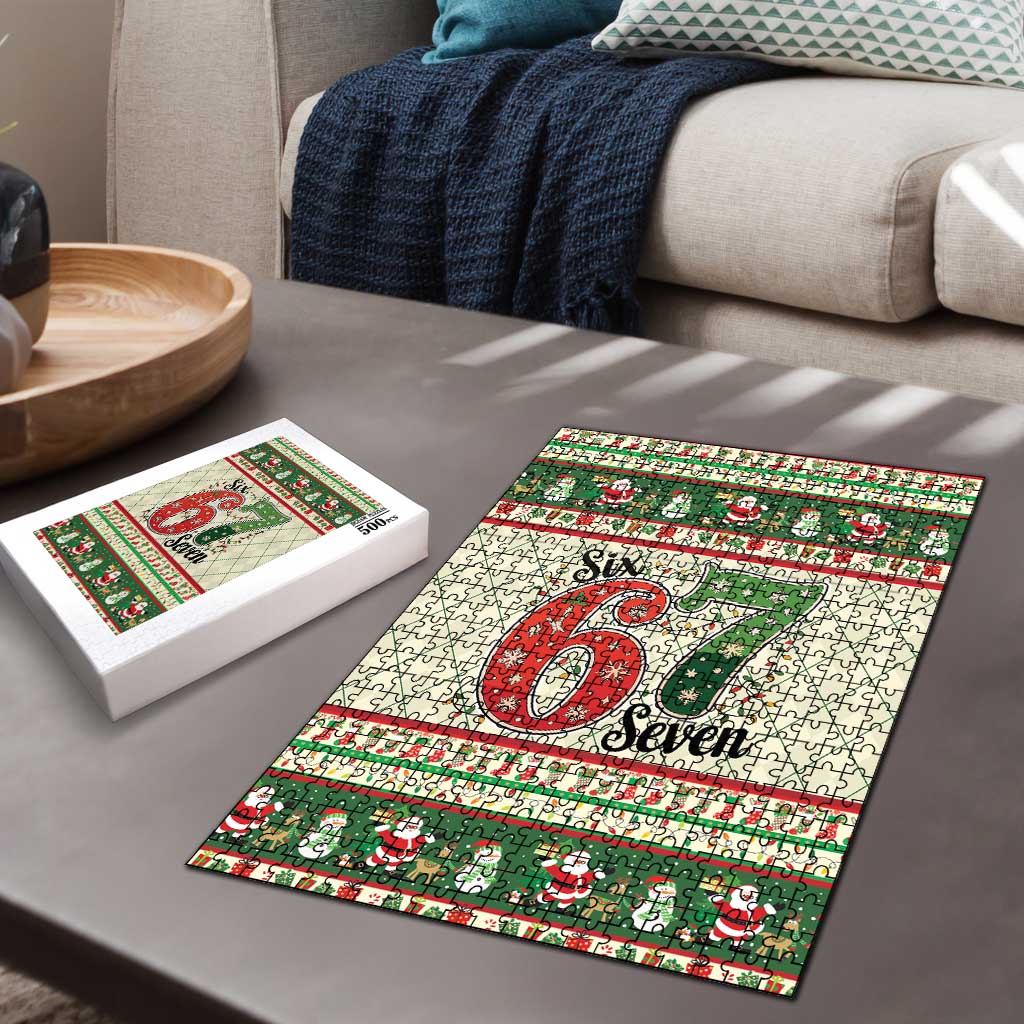 Funny Six Seven 67 Christmas Puzzle Christmas Santa Patterns - Wonder Print Shop