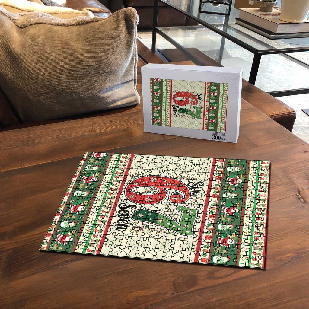 Funny Six Seven 67 Christmas Puzzle Christmas Santa Patterns - Wonder Print Shop