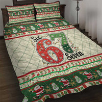 Funny Six Seven 67 Christmas Quilt Bed Set Christmas Santa Patterns - Wonder Print Shop