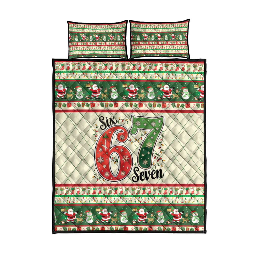 Funny Six Seven 67 Christmas Quilt Bed Set Christmas Santa Patterns - Wonder Print Shop