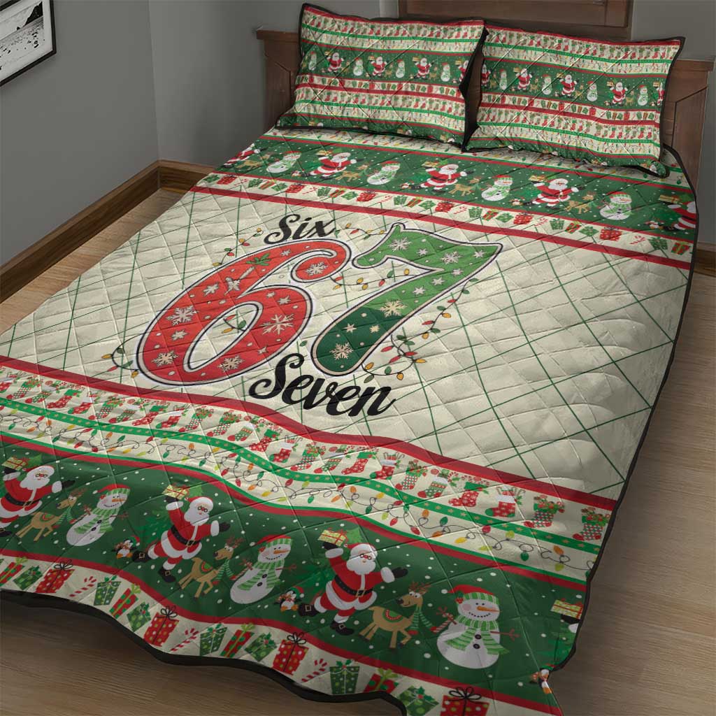Funny Six Seven 67 Christmas Quilt Bed Set Christmas Santa Patterns - Wonder Print Shop