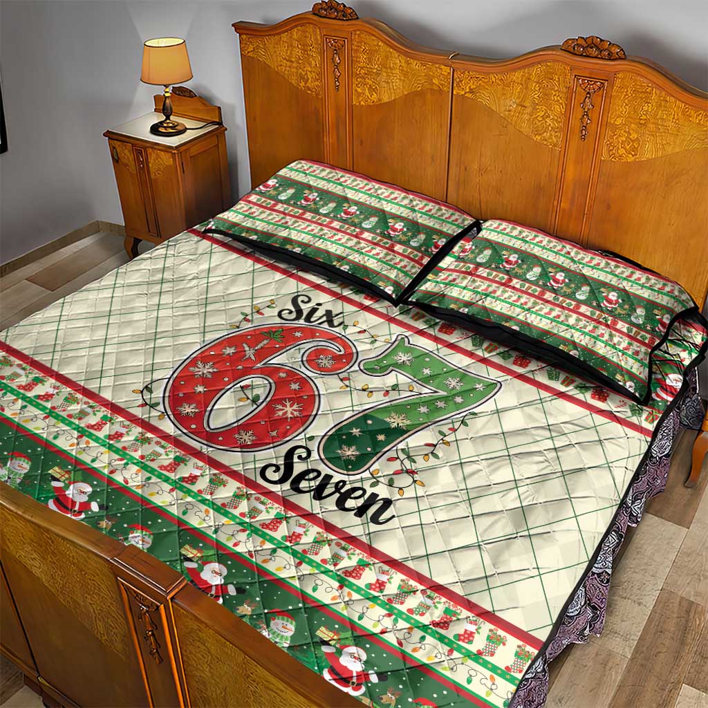 Funny Six Seven 67 Christmas Quilt Bed Set Christmas Santa Patterns - Wonder Print Shop