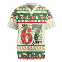 Funny Six Seven 67 Christmas Rugby Jersey Christmas Santa Patterns - Wonder Print Shop