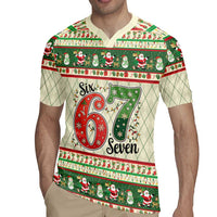 Funny Six Seven 67 Christmas Rugby Jersey Christmas Santa Patterns - Wonder Print Shop