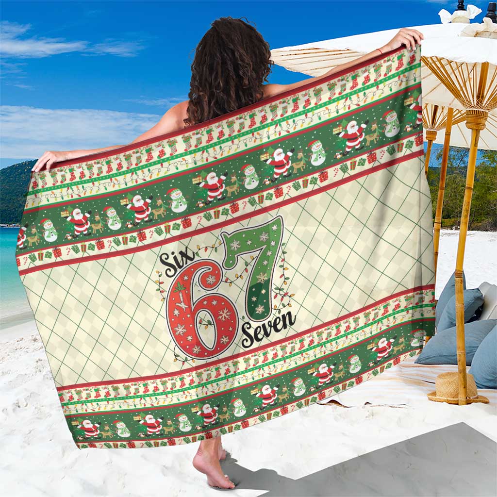 Funny Six Seven 67 Christmas Sarong Christmas Santa Patterns - Wonder Print Shop